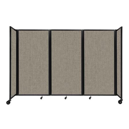 VERSARE Room Divider 360 Folding Portable Partition 8'6" x 6' Warm Pebble Fabric 1173508